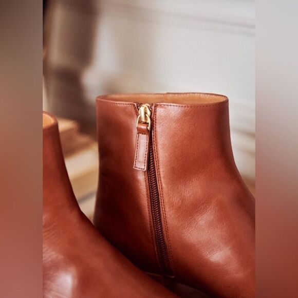 Sézane Low Léa Handcrafted Flat Ankle Boot in Natural Heritage Leather. Sz 6.5 - Picture 2 of 12